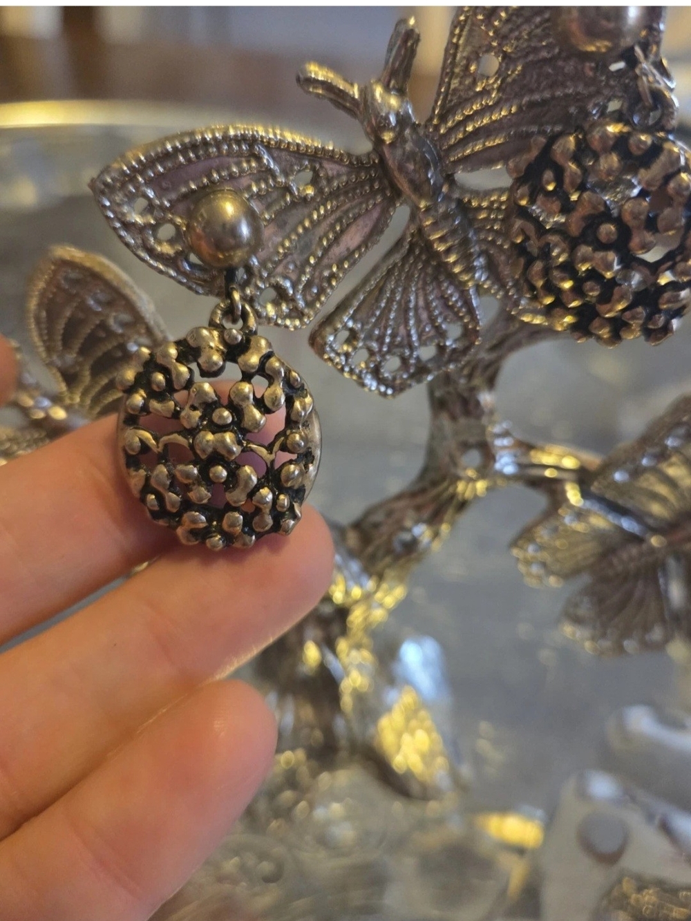 Vintage Gold Metal Flower Earrings Screw Back 60s Retro